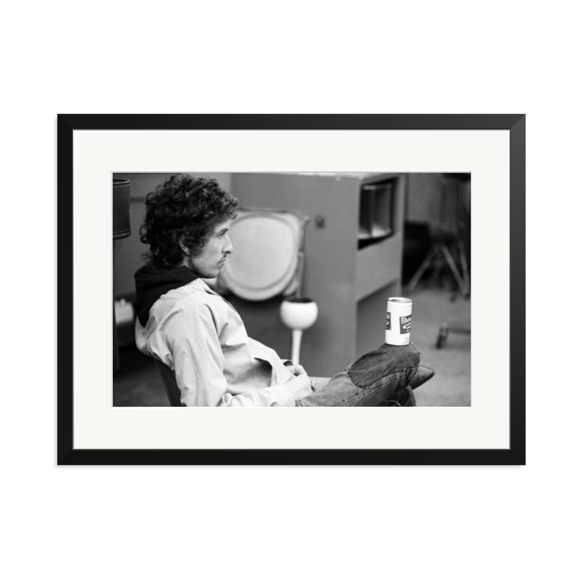 Bob Dylan At Atlantic Studios Framed Print Black XL