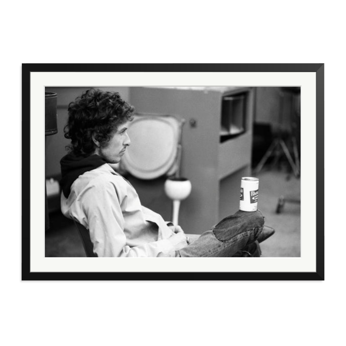 Bob Dylan At Atlantic Studios Framed Print Black XXL