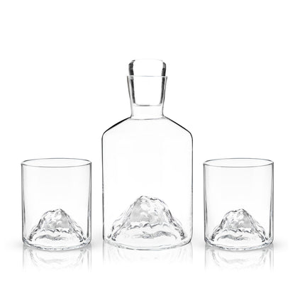 Mountain Crystal Decanter and Tumbler Set