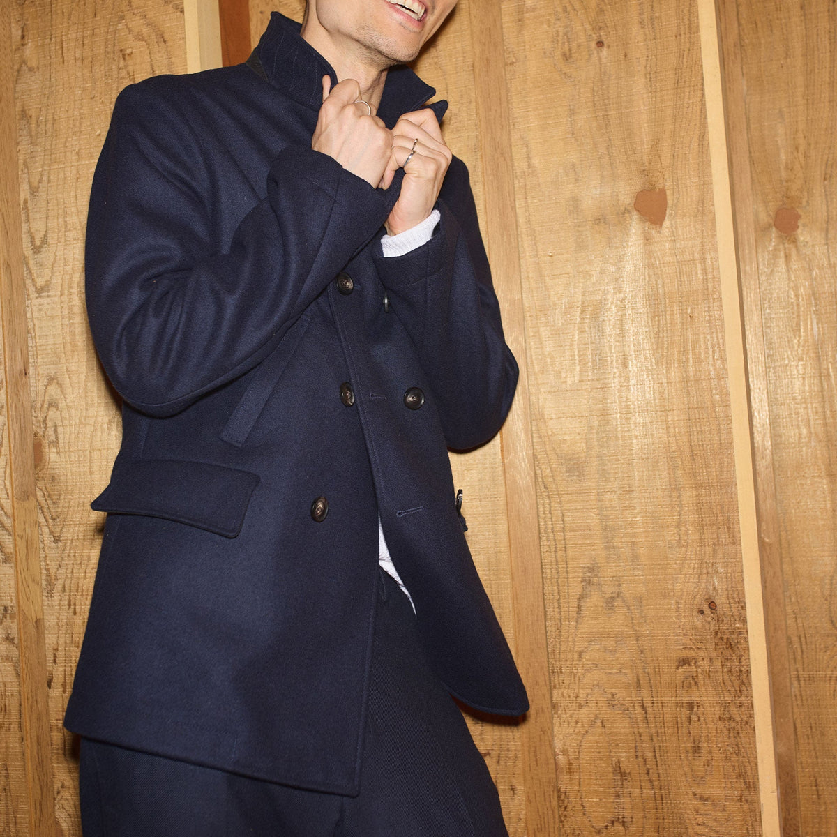 Billy Reid Navy Bond Peacoat