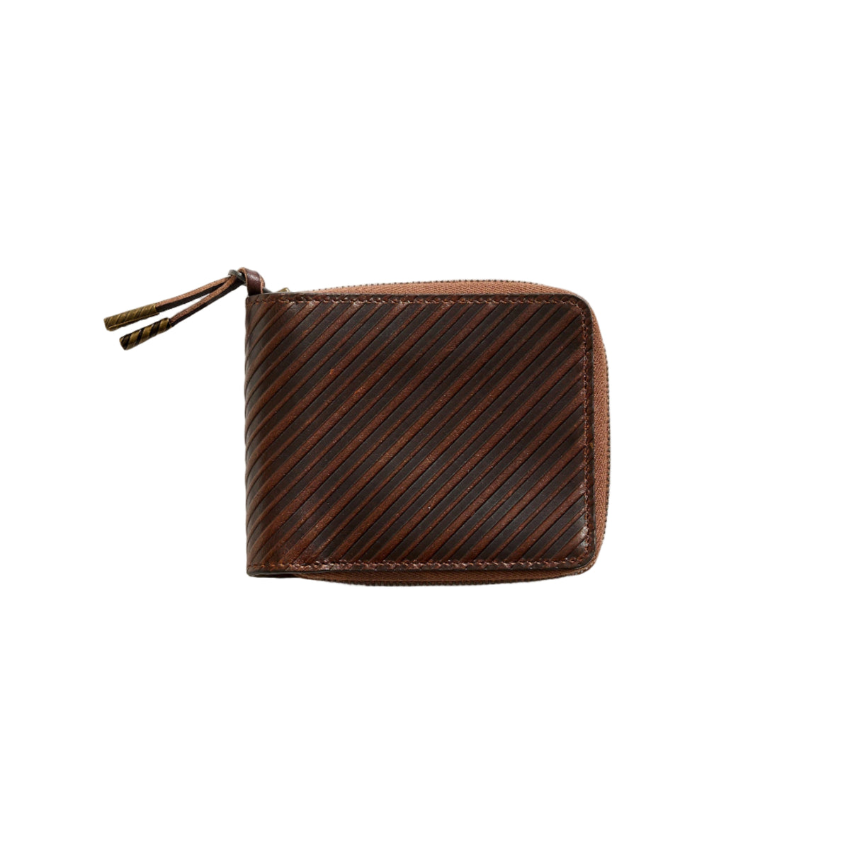Billy Reid Leather Zip Wallet Chestnut Brown ONE