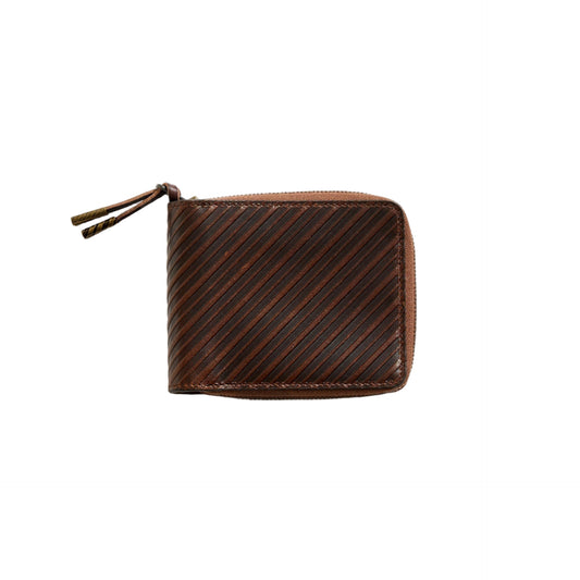 Billy Reid Leather Zip Wallet Chestnut Brown ONE