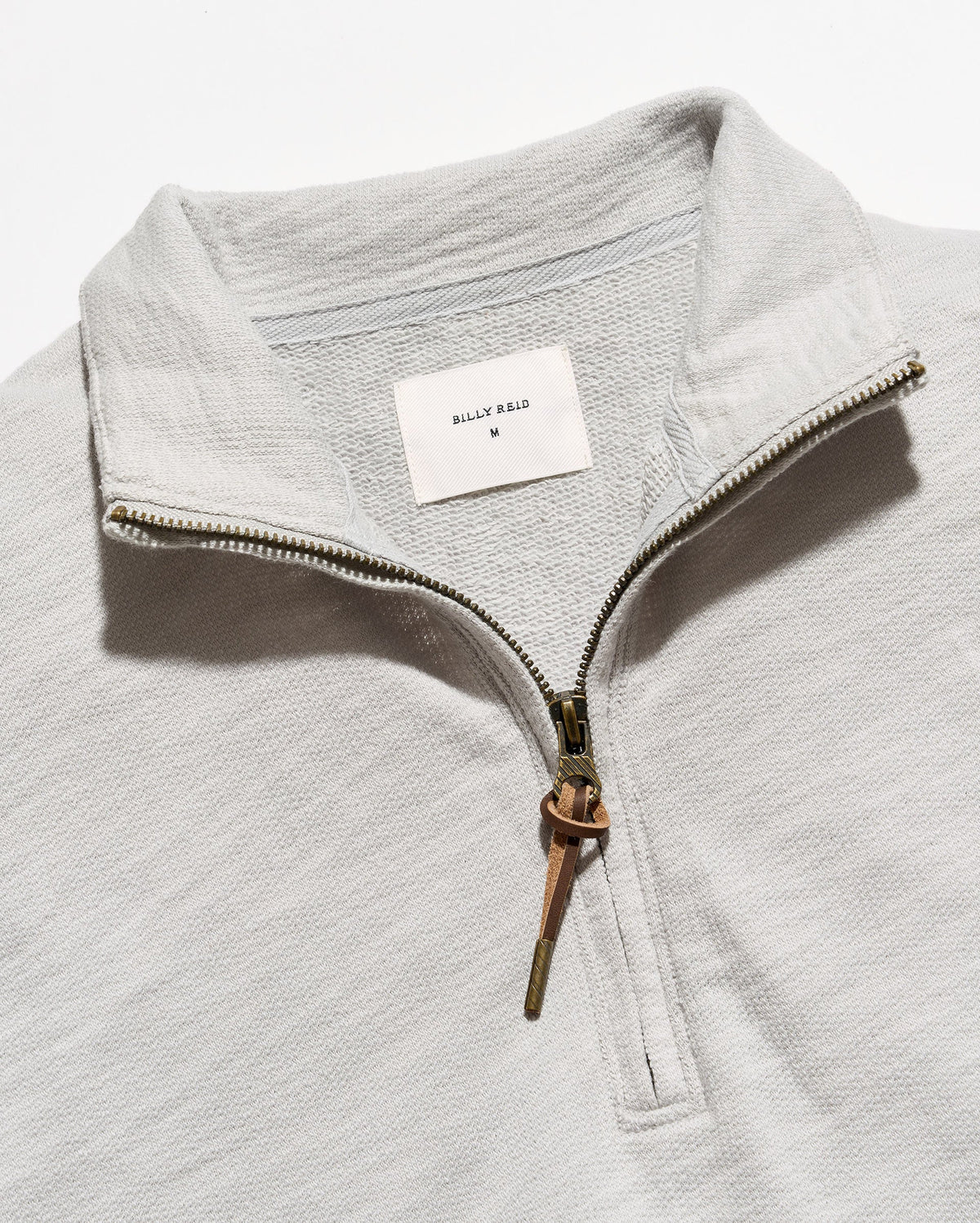Billy Reid French Terry Half Zip - Silver
