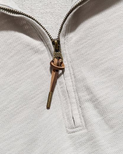 Billy Reid French Terry Half Zip - Silver