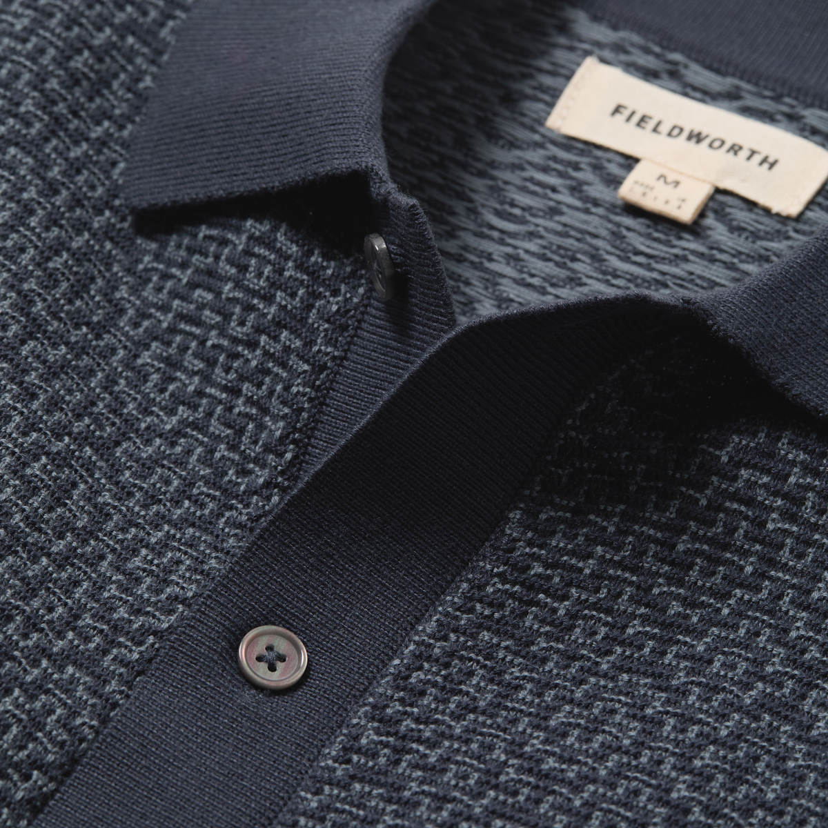 Line of Trade Jacquard Button Front Polo