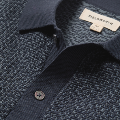 Line of Trade Jacquard Button Front Polo