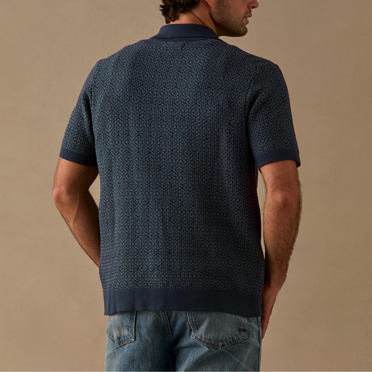 Line of Trade Jacquard Button Front Polo