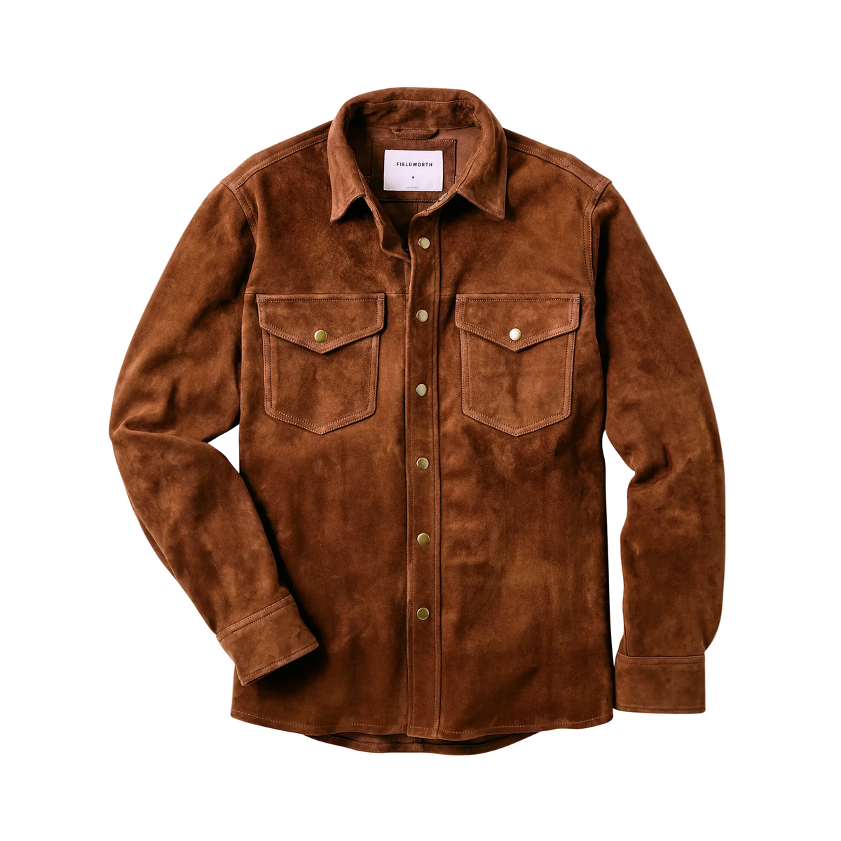 Line of Trade Suede CPO Overshirt Tobacco