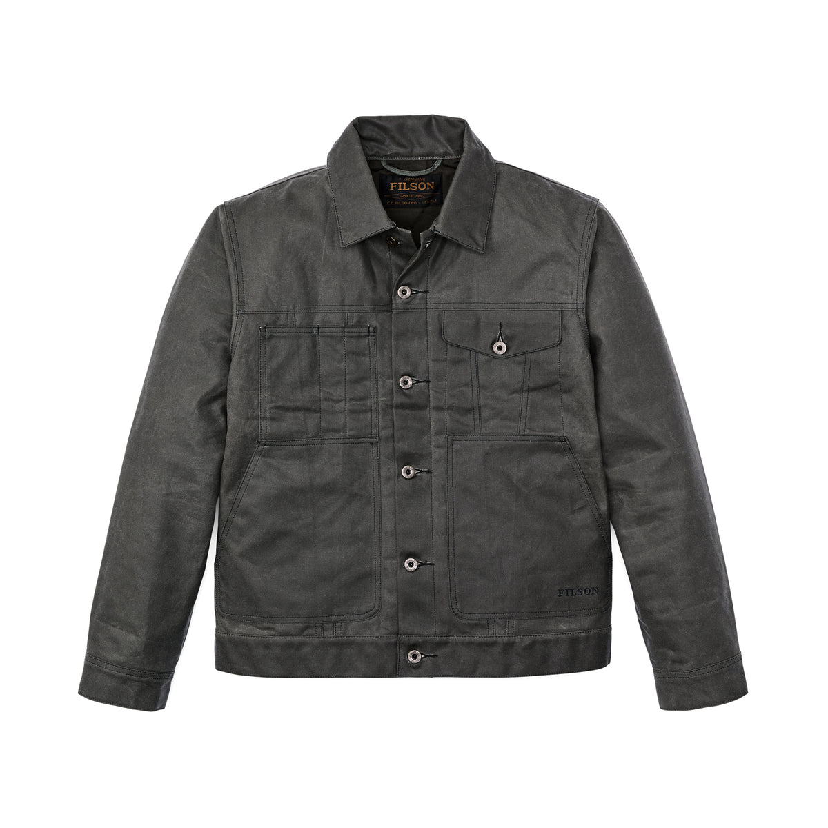 Filson Tin Cloth Short Lined Cruiser Jacket Castor Grey