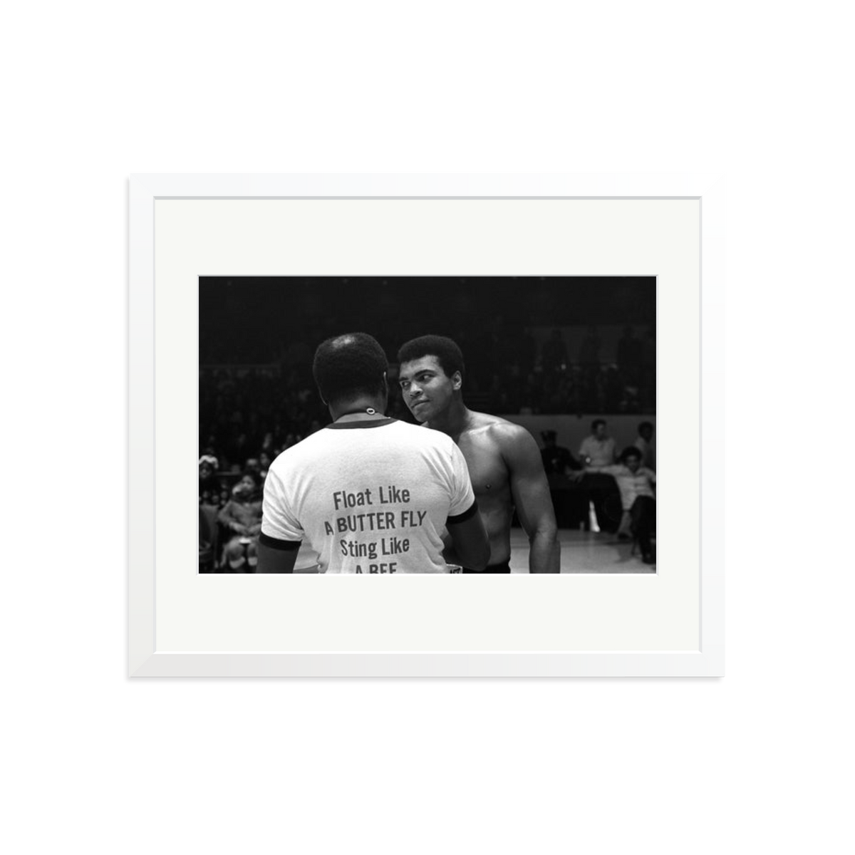 Muhammad Ali Float Like A Butterfly Framed Print White Large