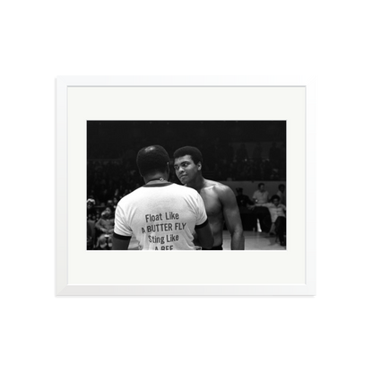 Muhammad Ali Float Like A Butterfly Framed Print White Large