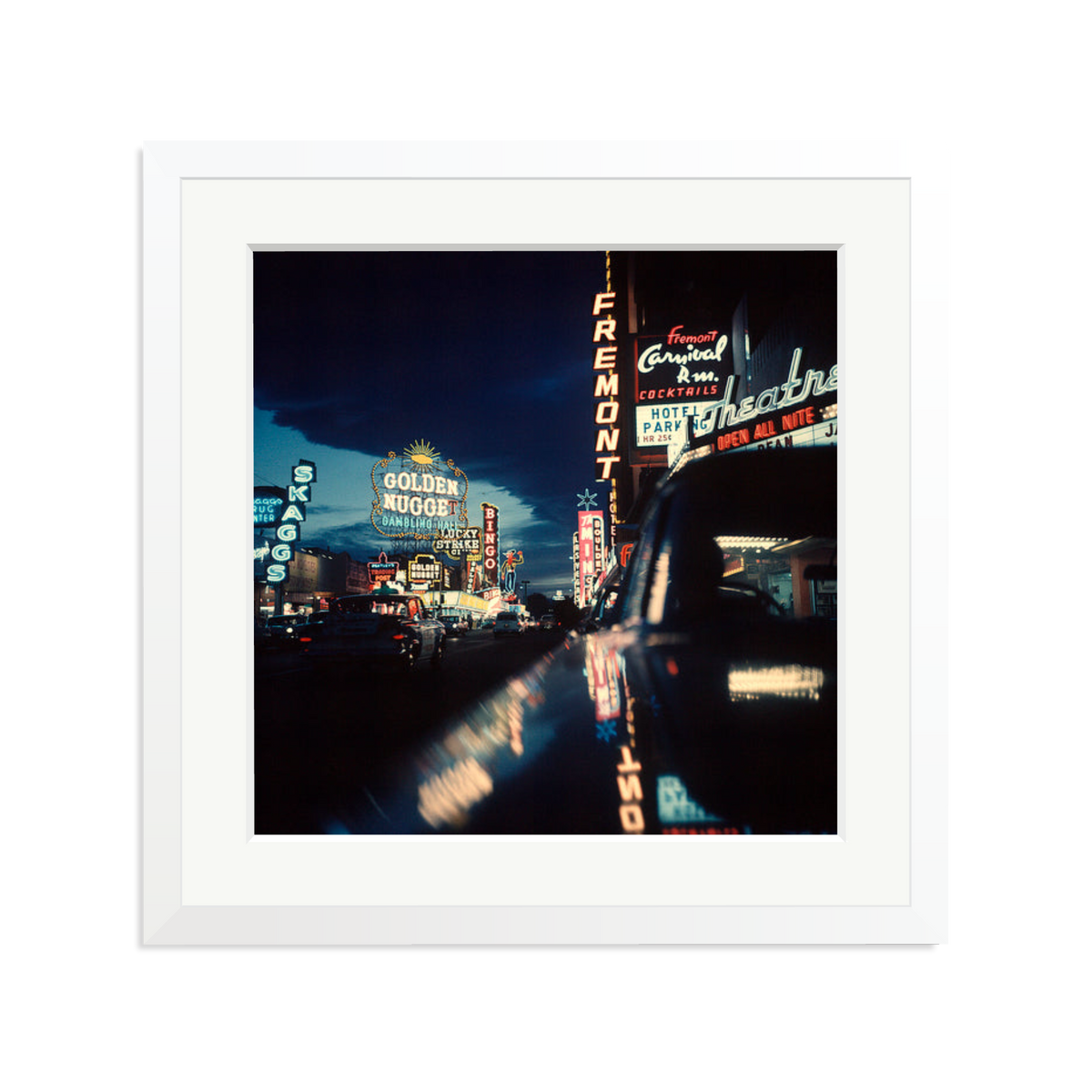 Fremont Street, Las Vegas, 1961 Framed Print White Large