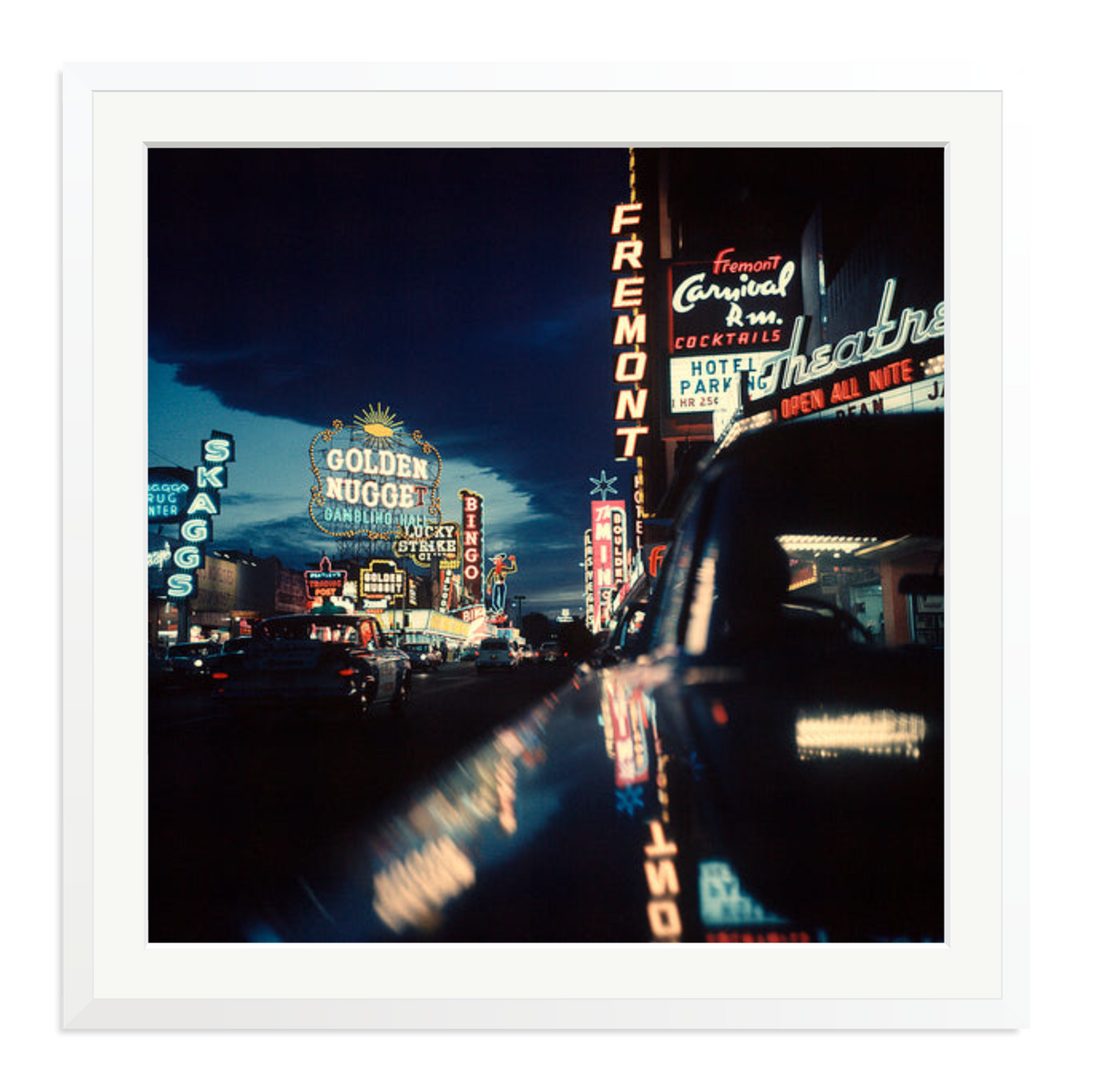 Fremont Street, Las Vegas, 1961 Framed Print White XXL