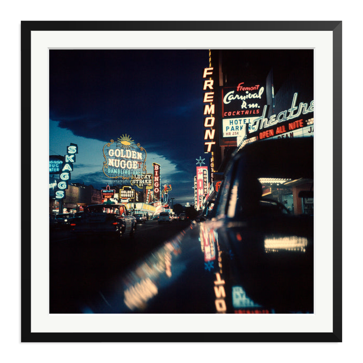 Fremont Street, Las Vegas, 1961 Framed Print Black XXL