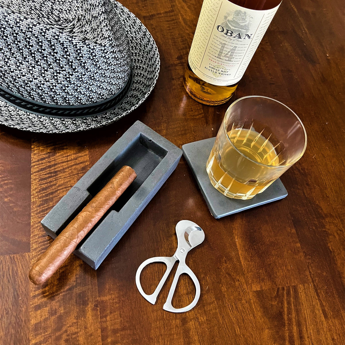 Gray Concrete Single Cigar Ashtray gray
