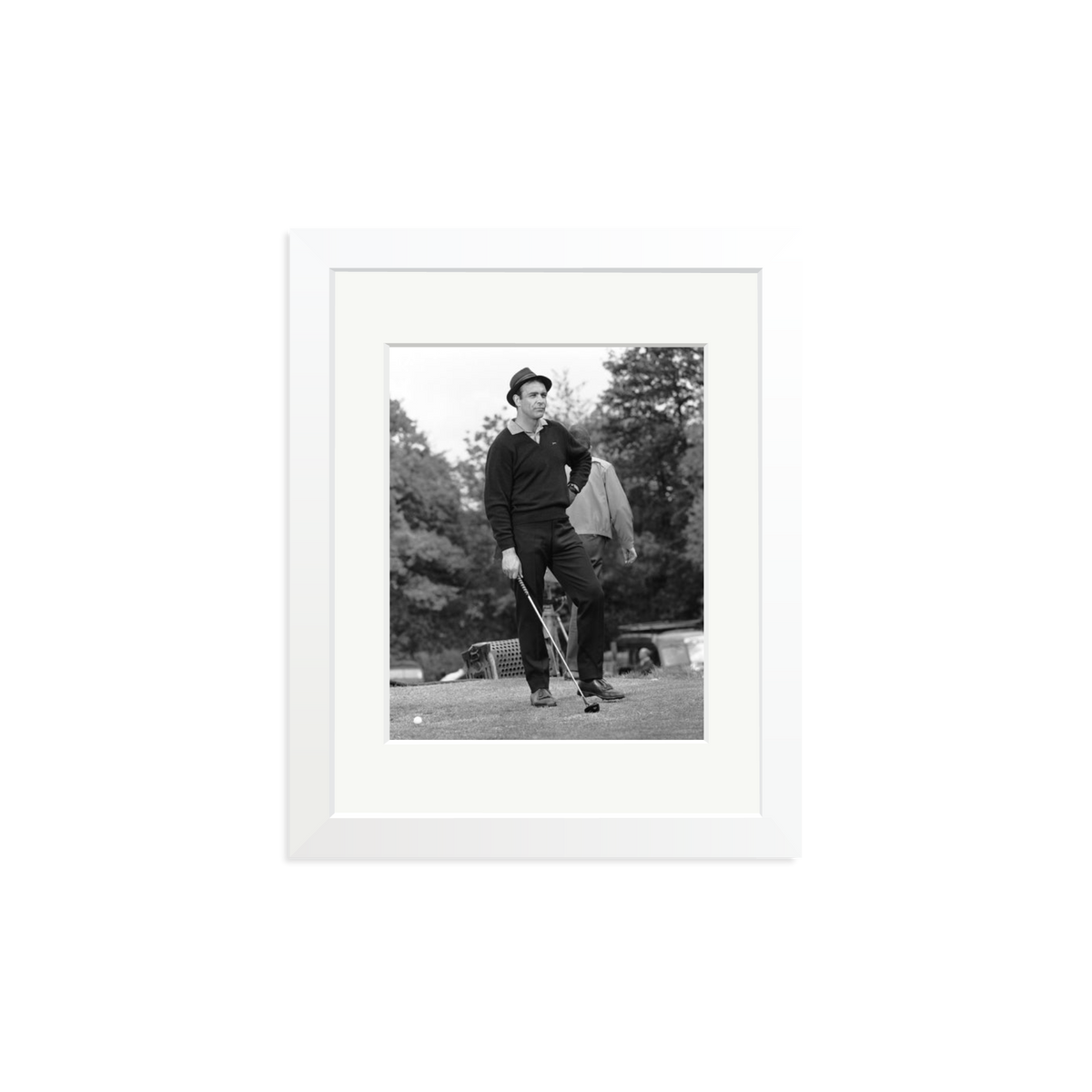 Goldfinger Golf Framed Print White Small