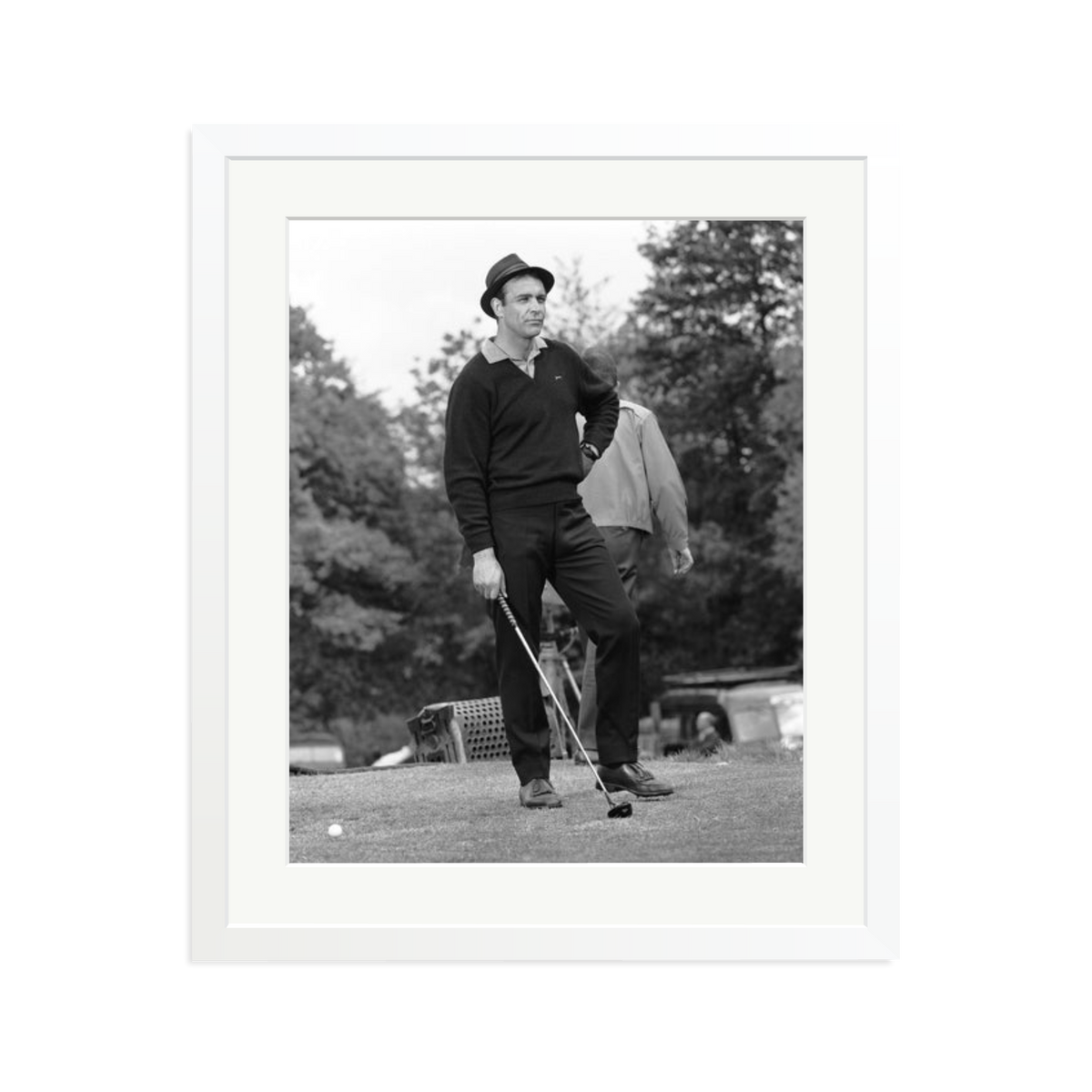 Goldfinger Golf Framed Print White Large