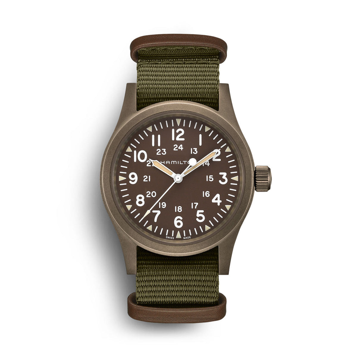 Hamilton Khaki Field Mechanical Watch Military Brown