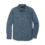 Rivay Hawker Indigo End-on-End Camp Shirt in Medium Wash - Medium Wash