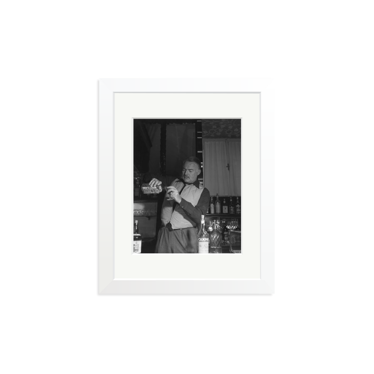 Hemingway Negroni Time Framed Print White Small