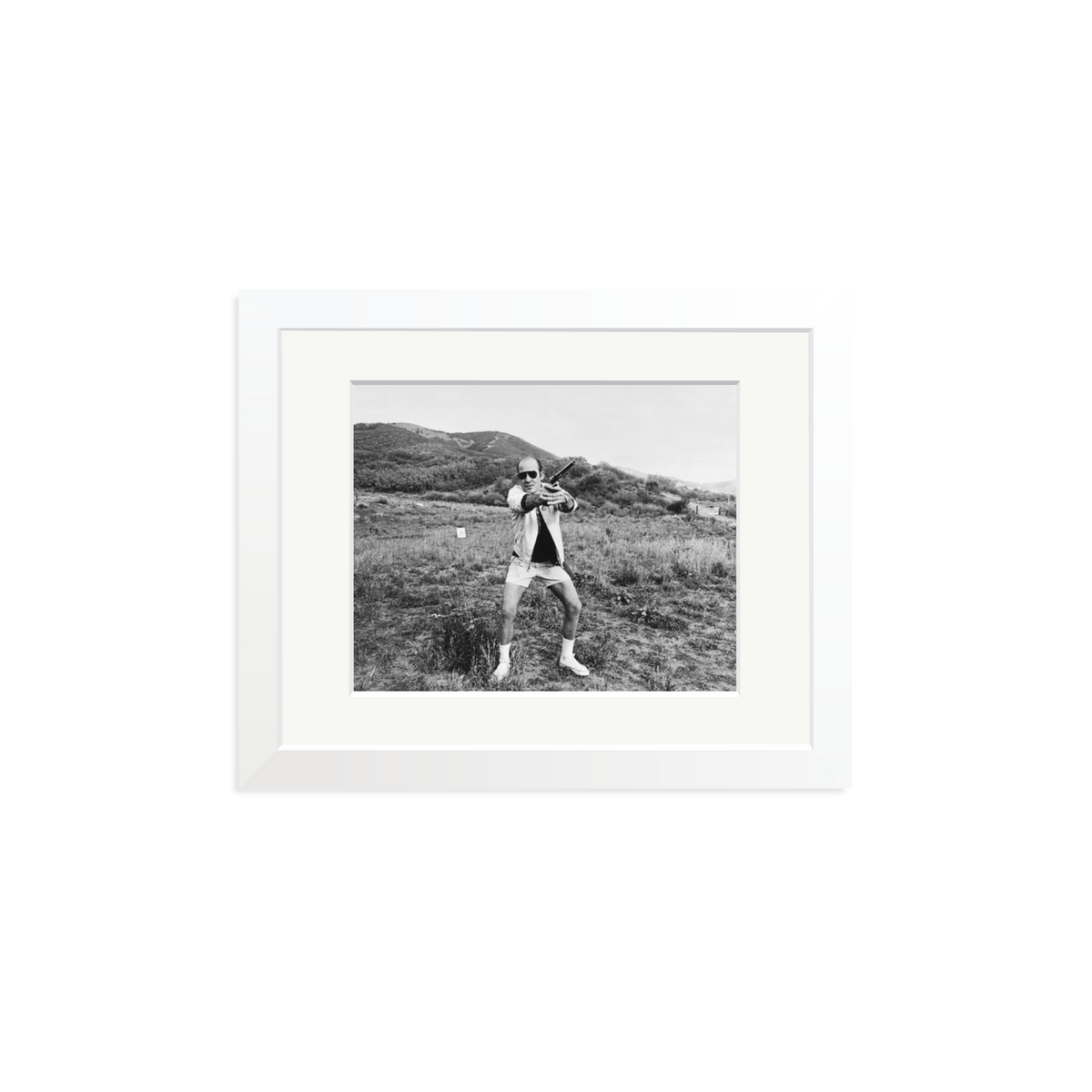 Hunter S. Thompson 1976, Aspen Framed Print White Small