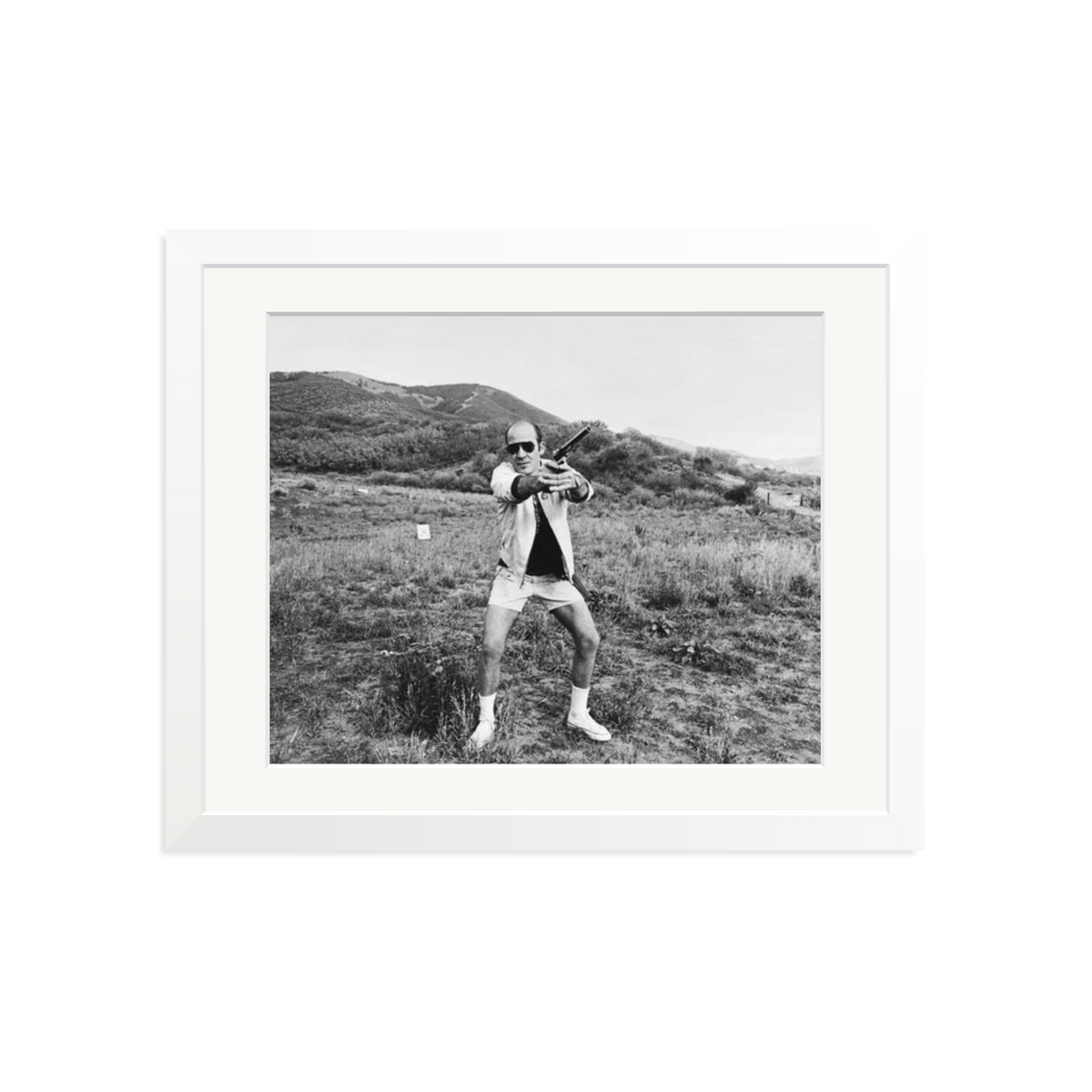 Hunter S. Thompson 1976, Aspen Framed Print White Medium