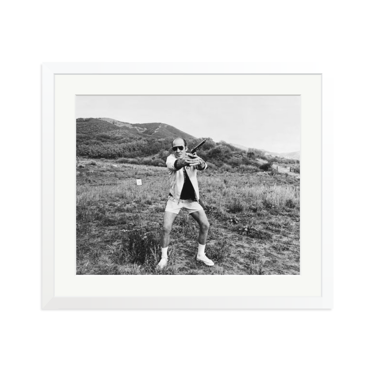 Hunter S. Thompson 1976, Aspen Framed Print White Large