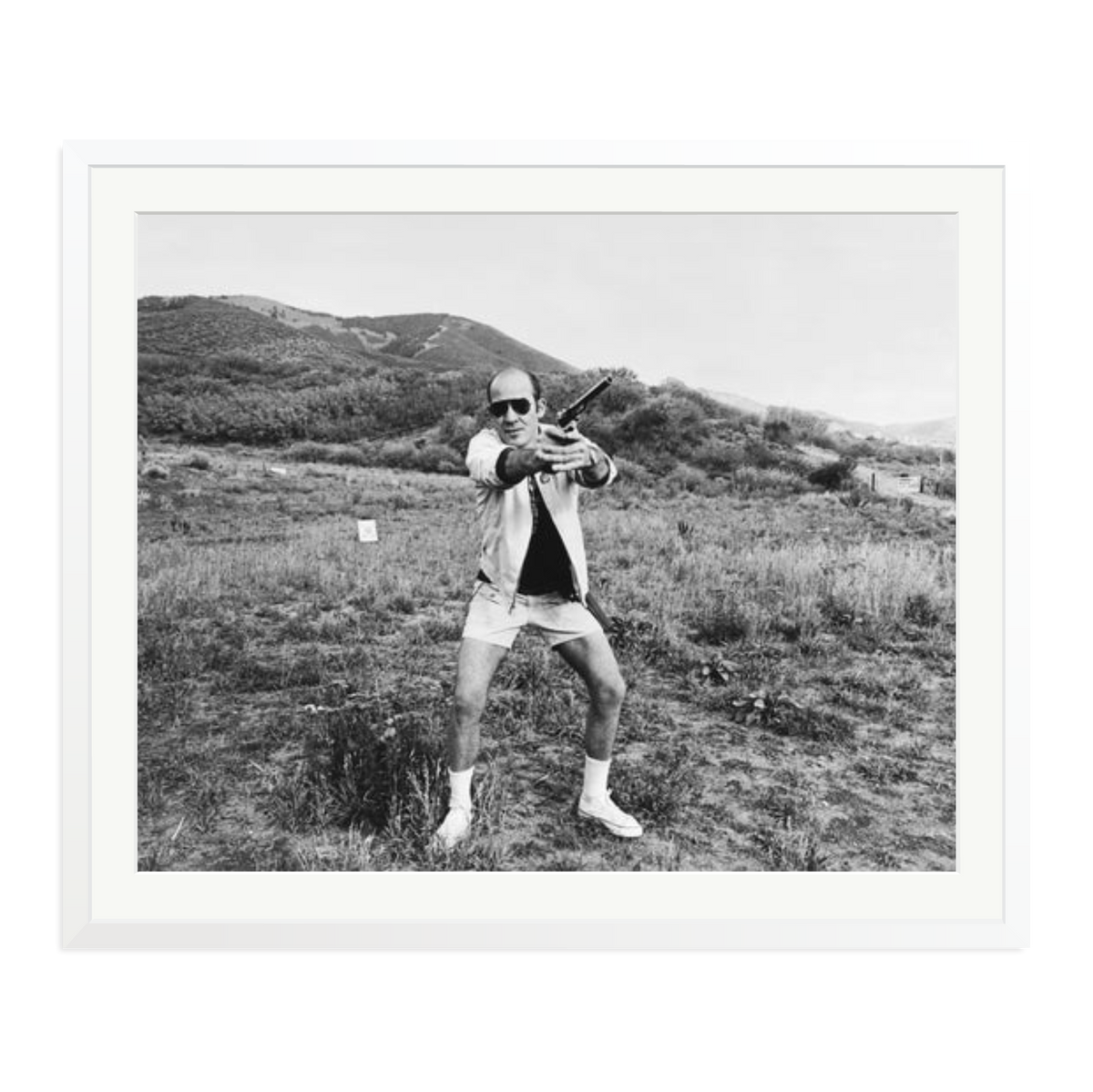 Hunter S. Thompson 1976, Aspen Framed Print White XXL