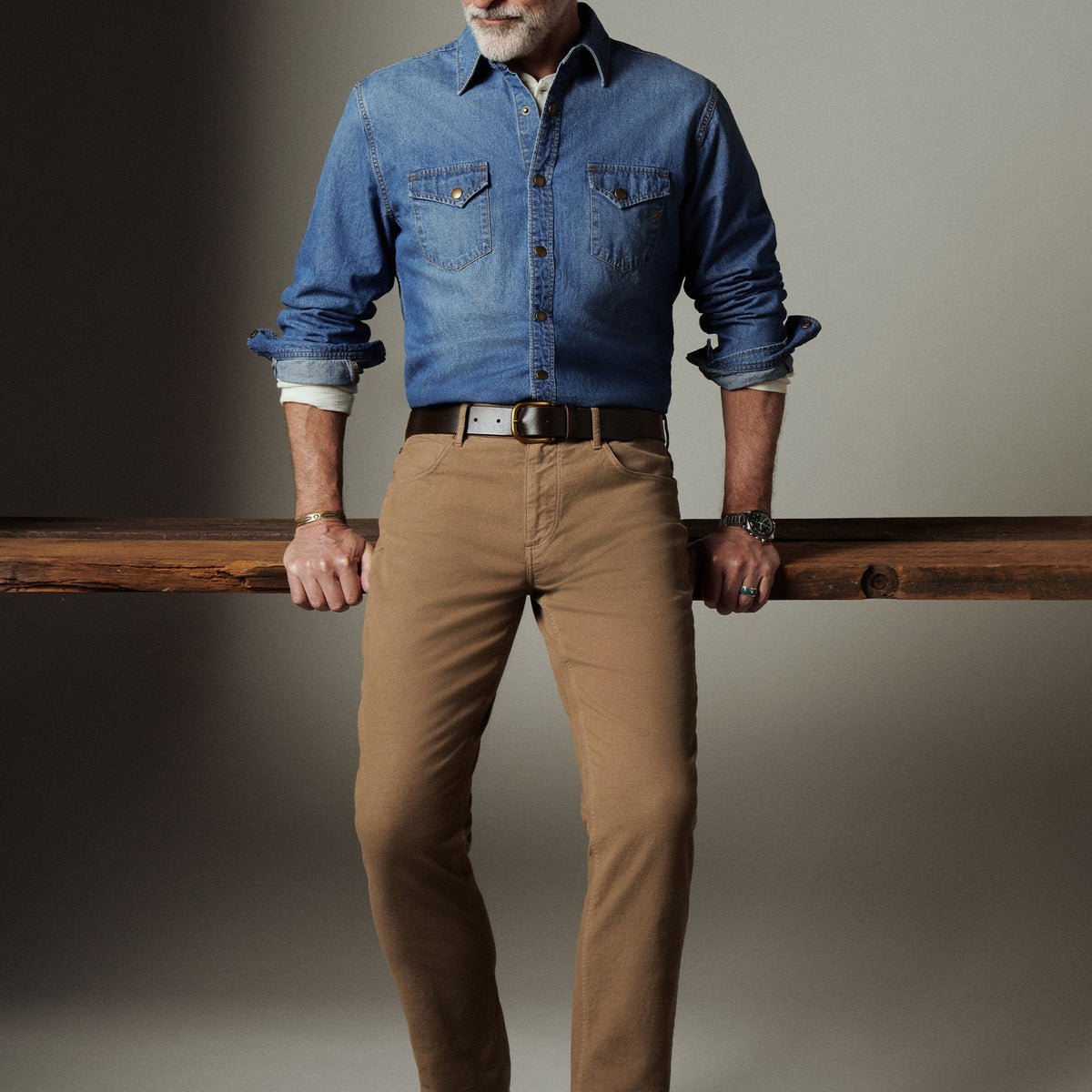 Billy Reid Shoals Light Indigo Denim Shirt