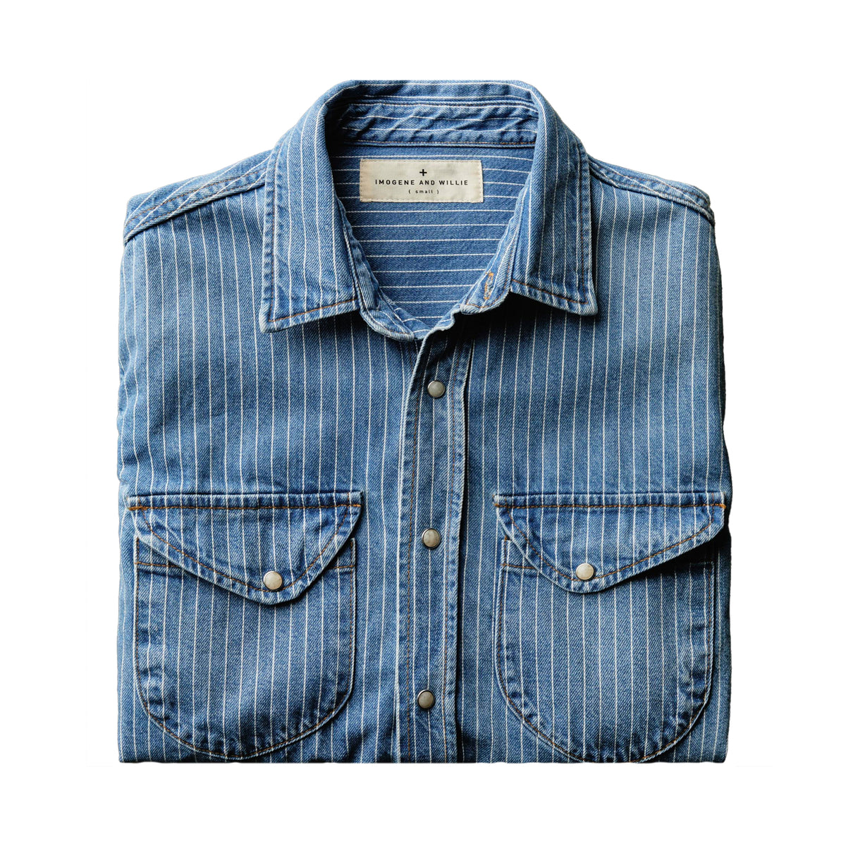 Imogene+Willie hayes indigo stripe pearl snap XXL