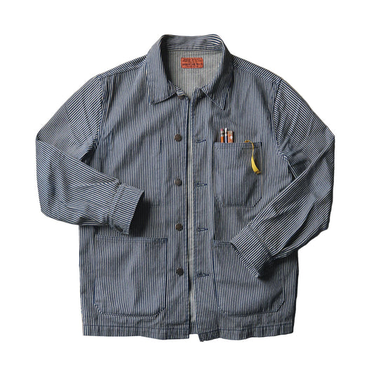 imogene + willie the utility coat in hickory stripe