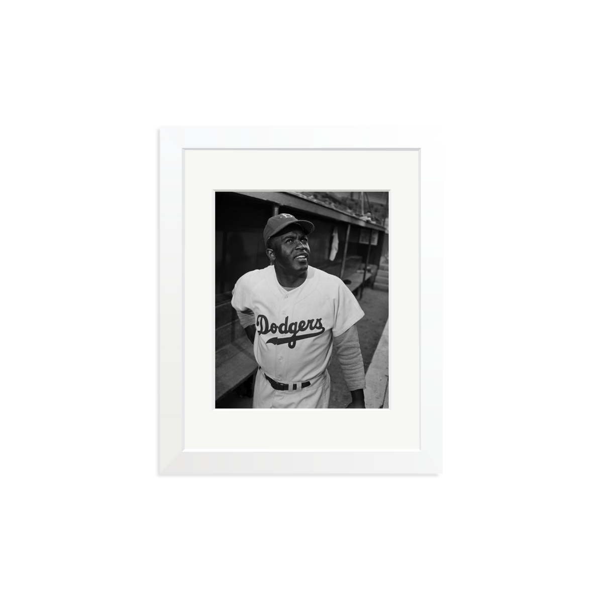Jackie Robinson 1950 Framed Print White Small