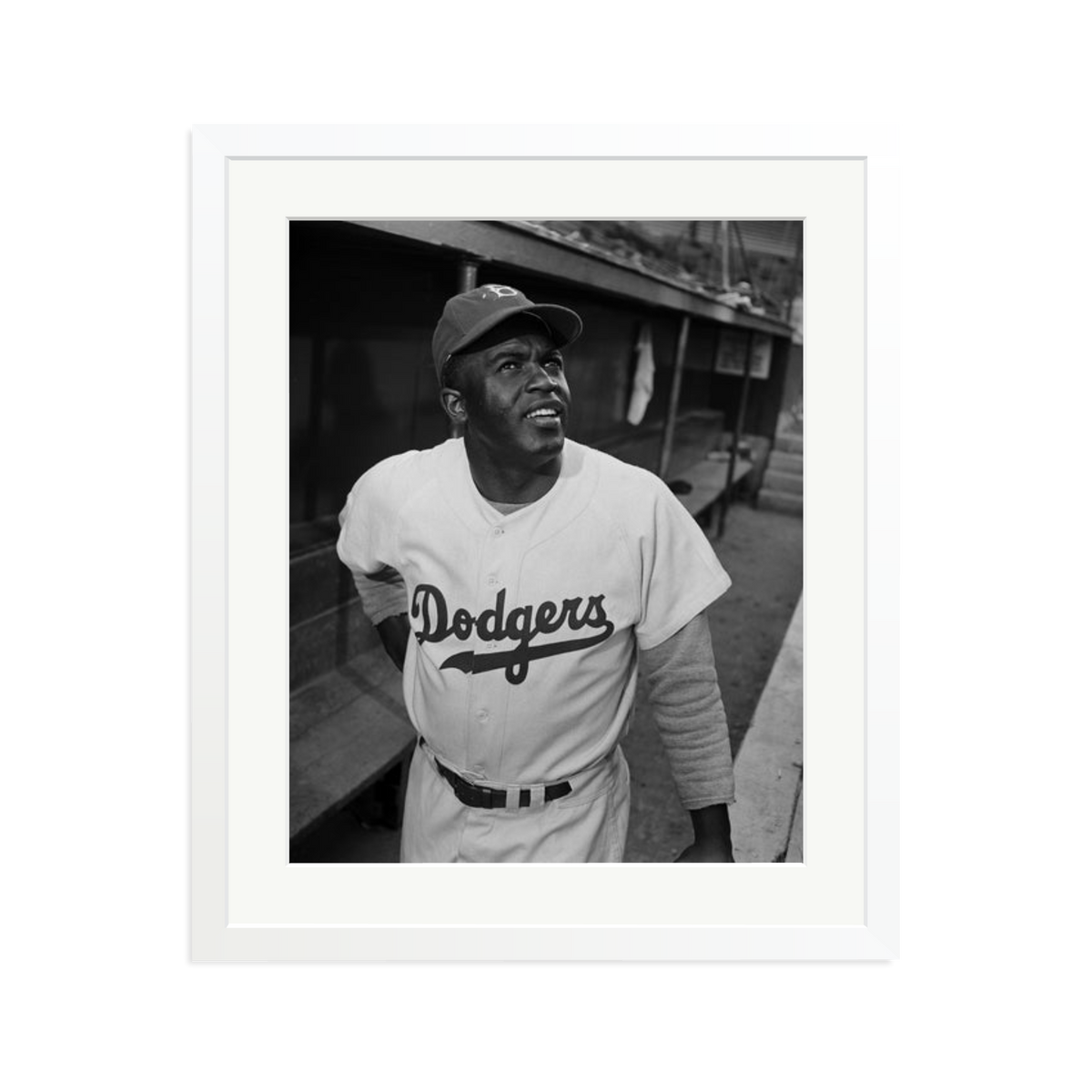 Jackie Robinson 1950 Framed Print White Large