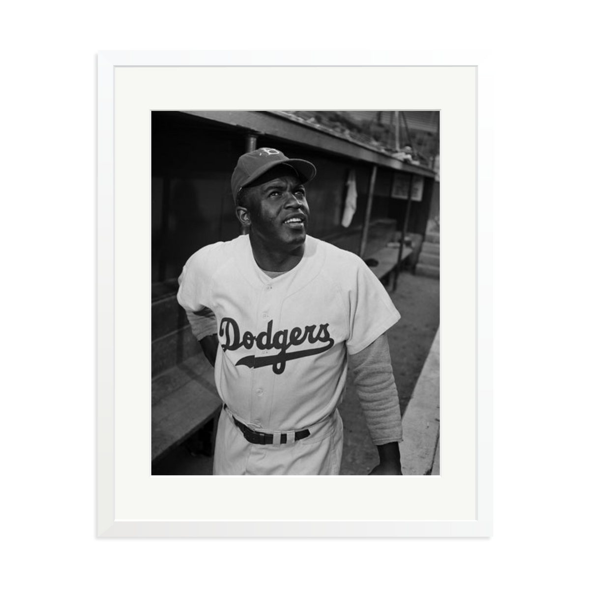 Jackie Robinson 1950 Framed Print White XL