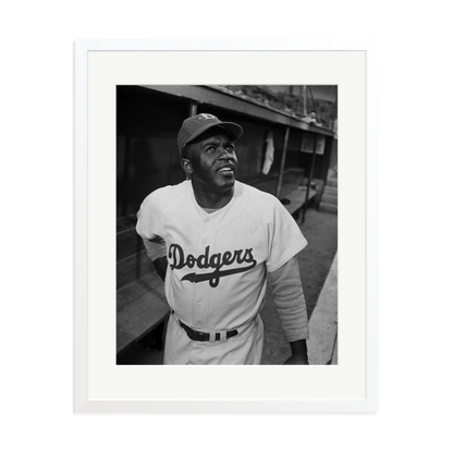 Jackie Robinson 1950 Framed Print White XL