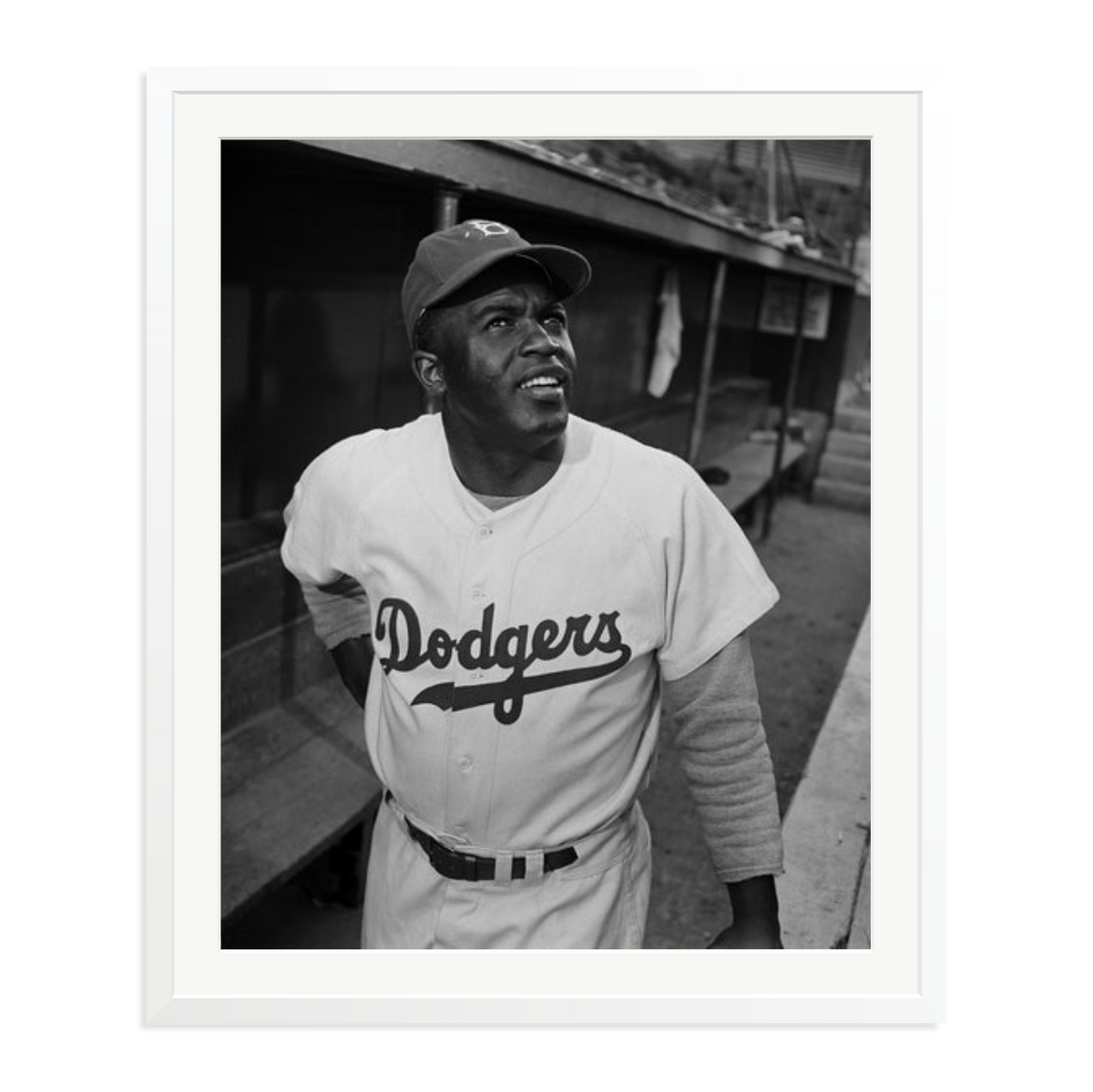 Jackie Robinson 1950 Framed Print White XXL