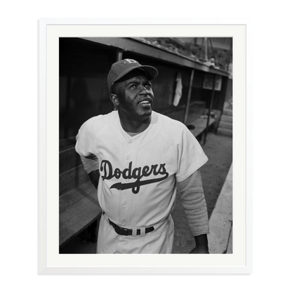 Jackie Robinson 1950 Framed Print White XXL