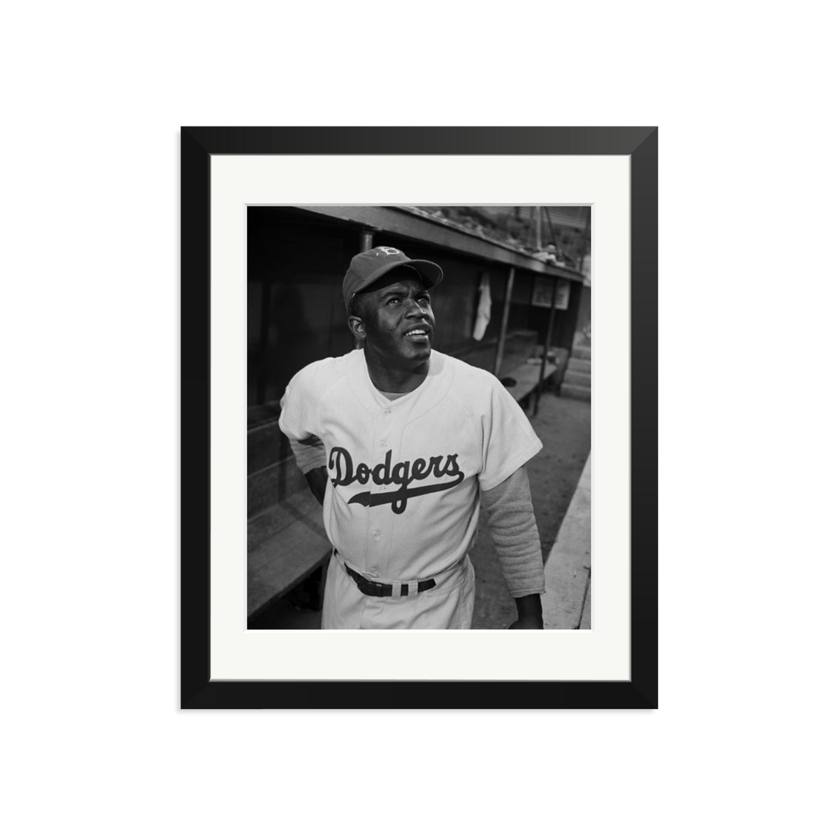 Jackie Robinson 1950 Framed Print Black Medium