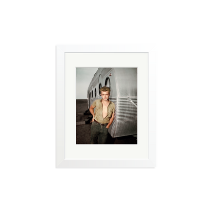 James Dean: A Giant Star Framed Print White Small