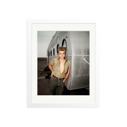 James Dean: A Giant Star Framed Print White Medium
