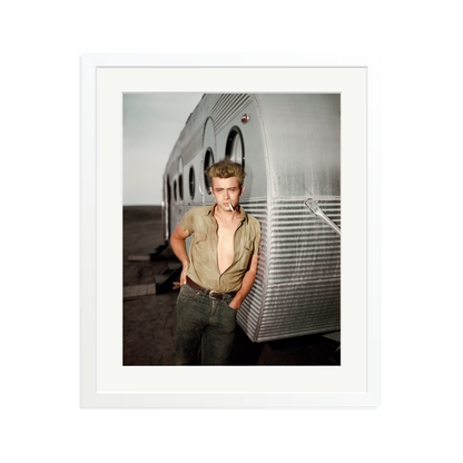 James Dean: A Giant Star Framed Print White Large