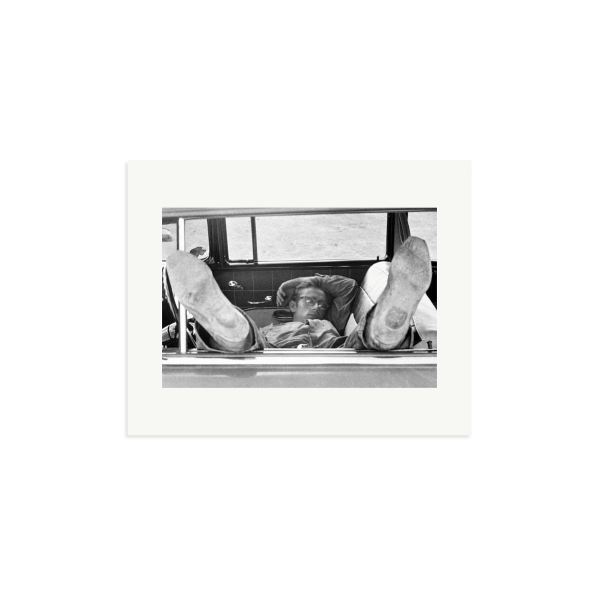 James Dean 'Chilling in The Car' Framed Print Print Only Medium