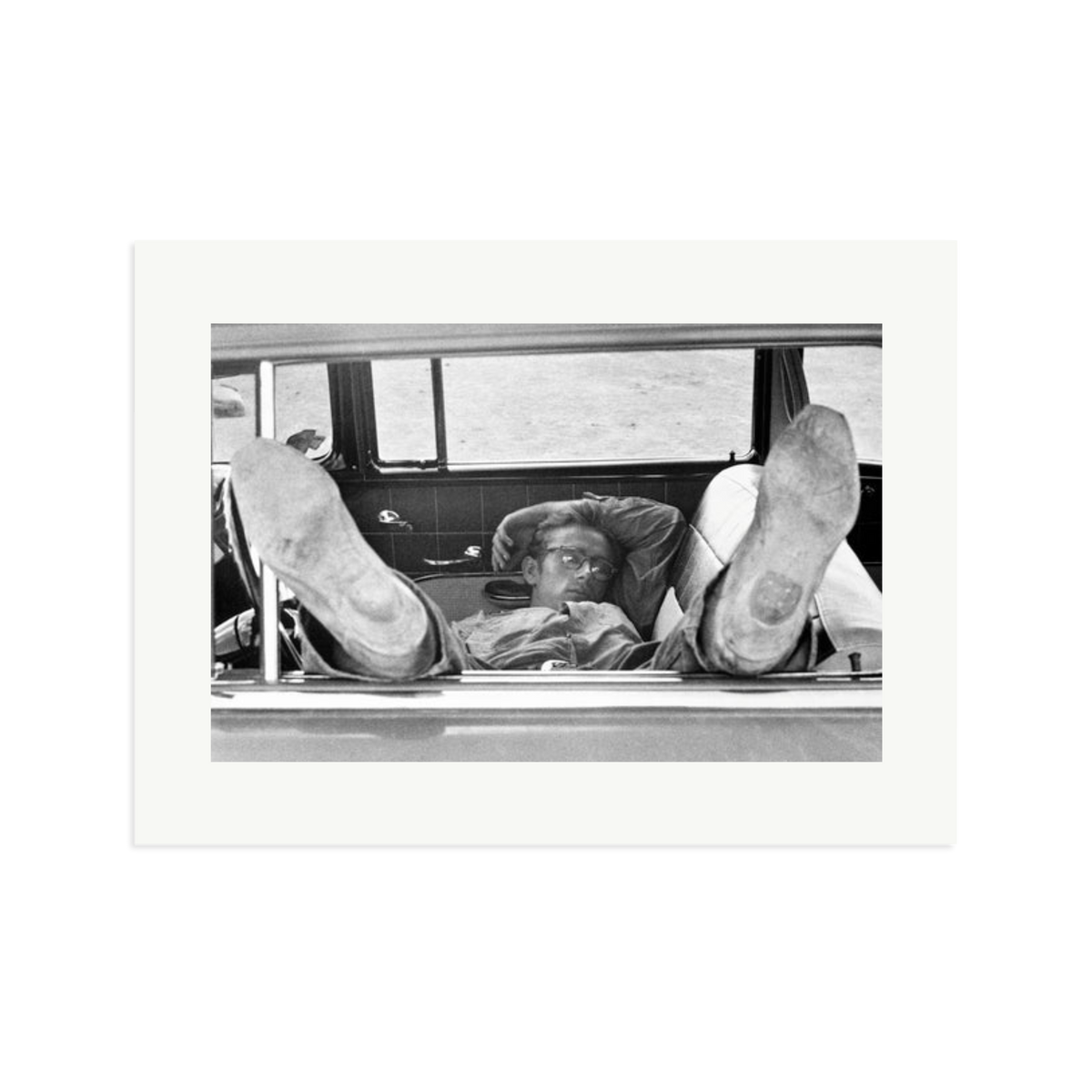 James Dean 'Chilling in The Car' Framed Print Print Only XL