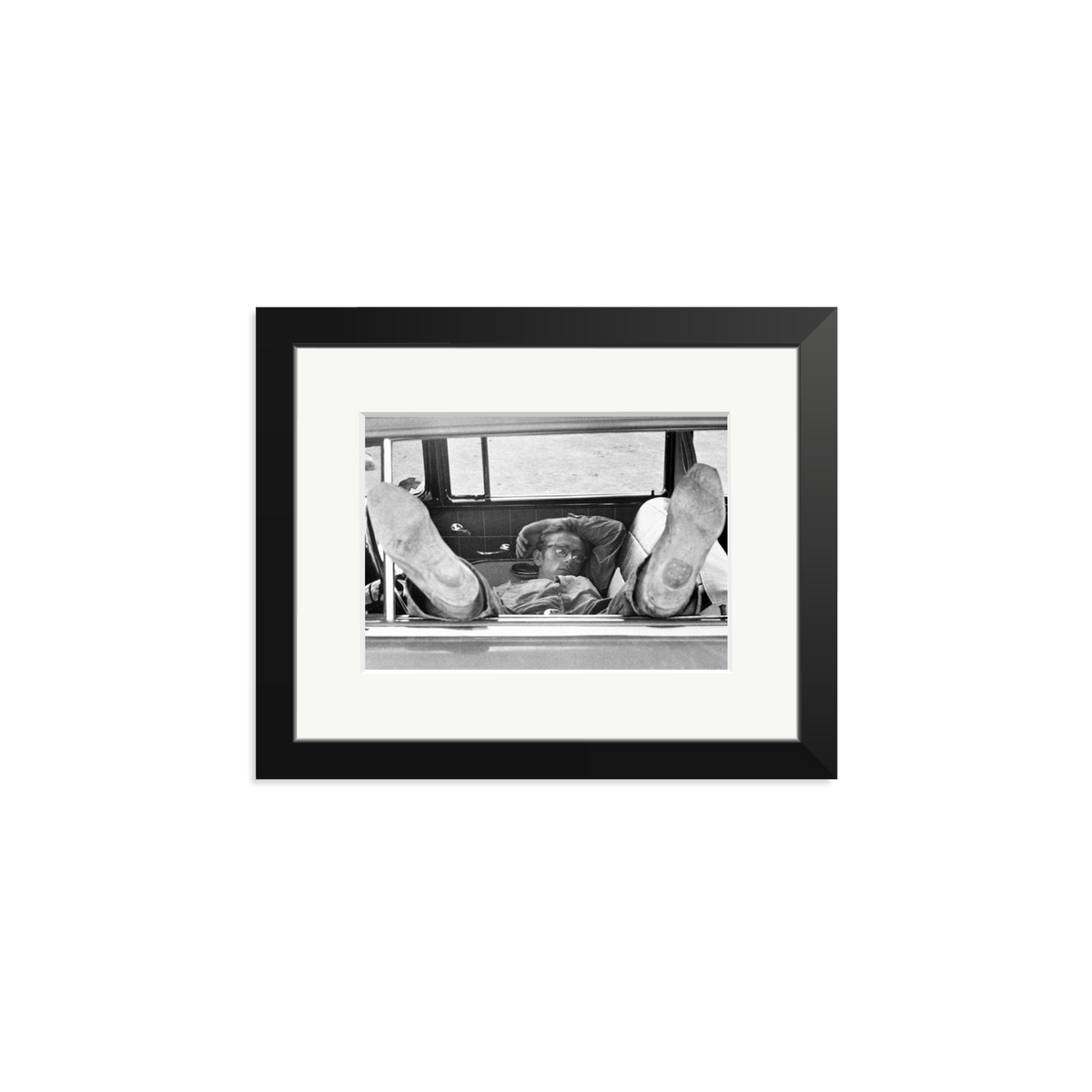 James Dean 'Chilling in The Car' Framed Print Black Small