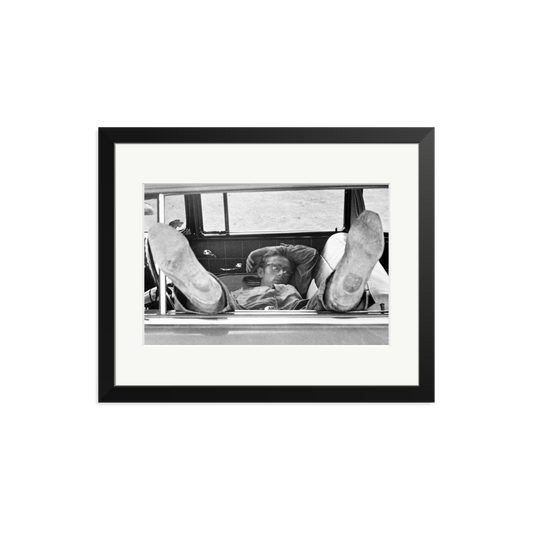 James Dean 'Chilling in The Car' Framed Print Black Medium