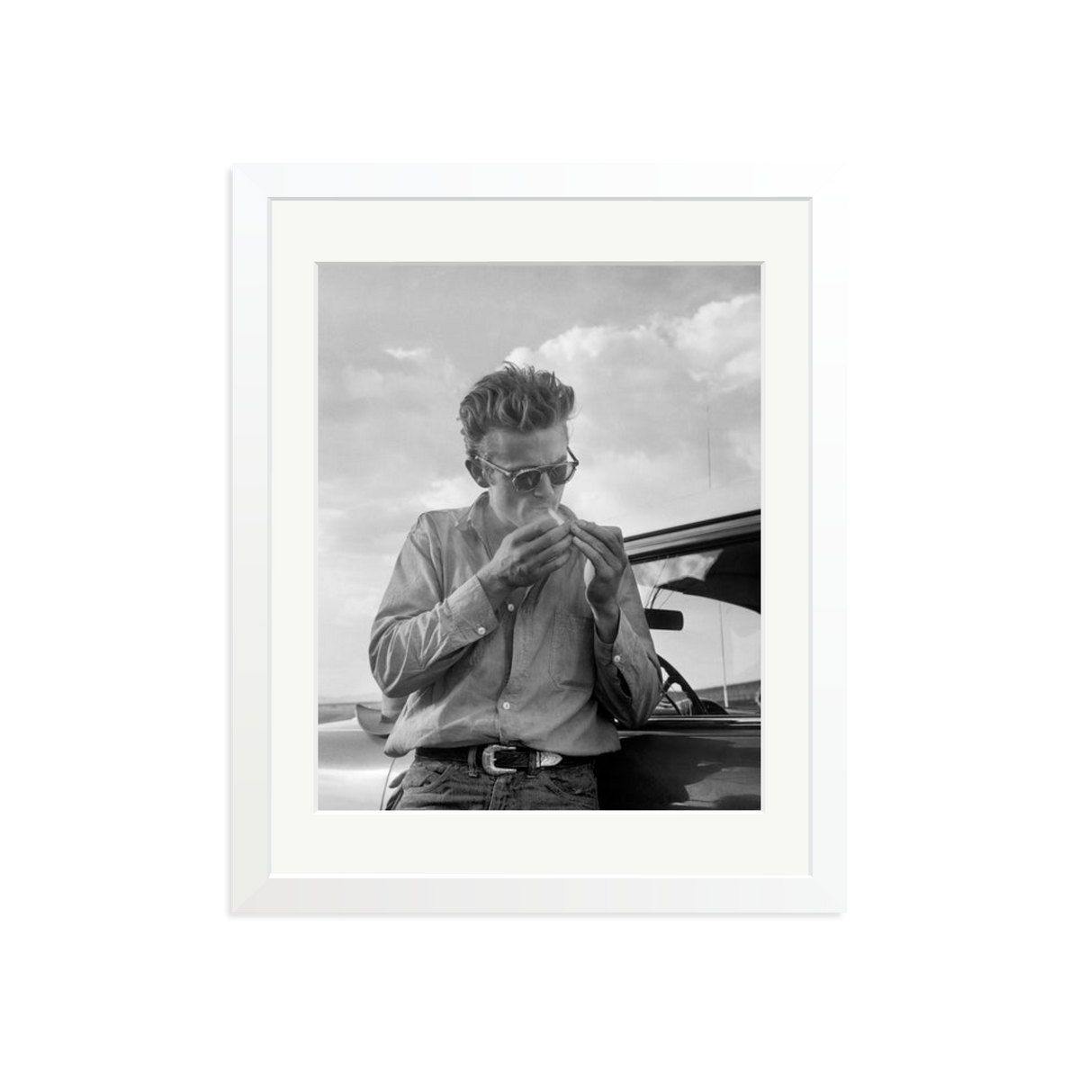 James Dean Framed Print White Medium