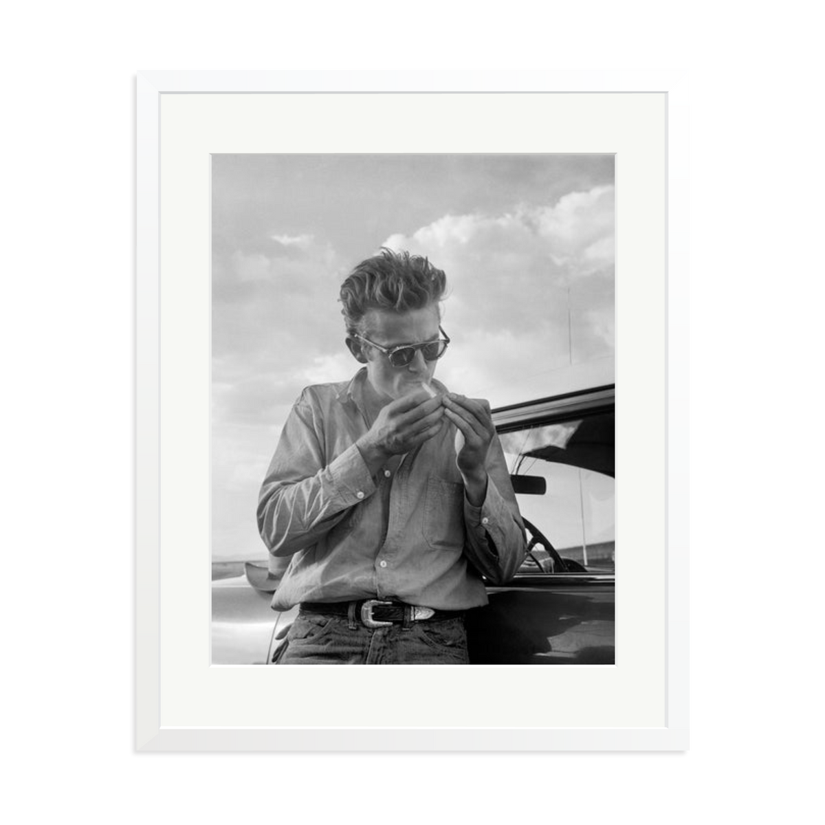 James Dean Framed Print White XL