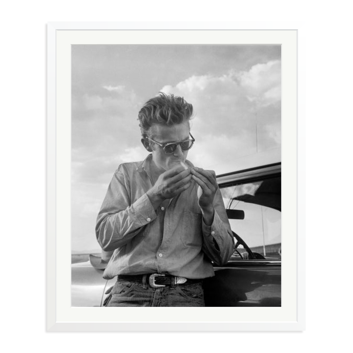 James Dean Framed Print White XXL