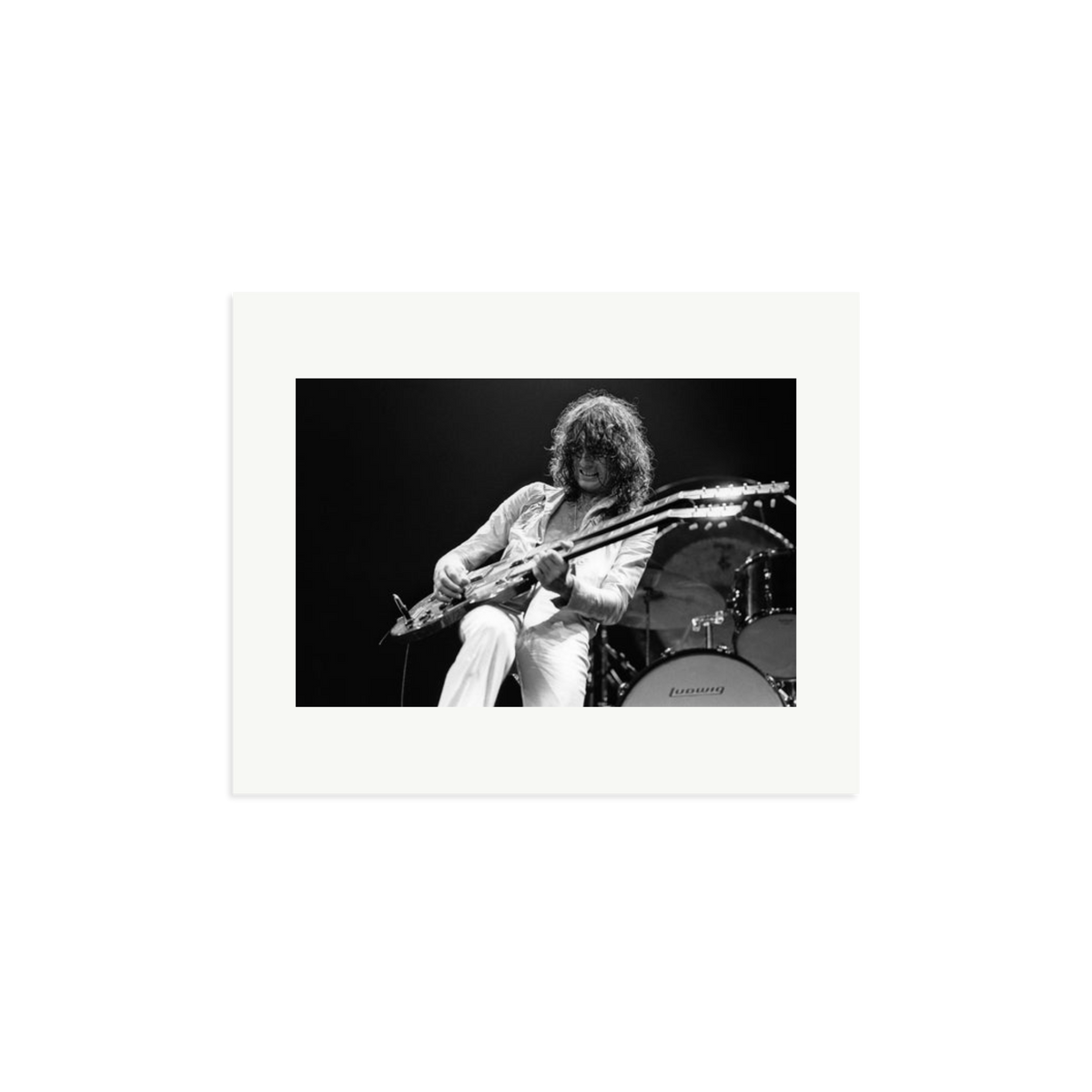 Jimmy Page playing on tour 1977 Framed Print Print Only Medium