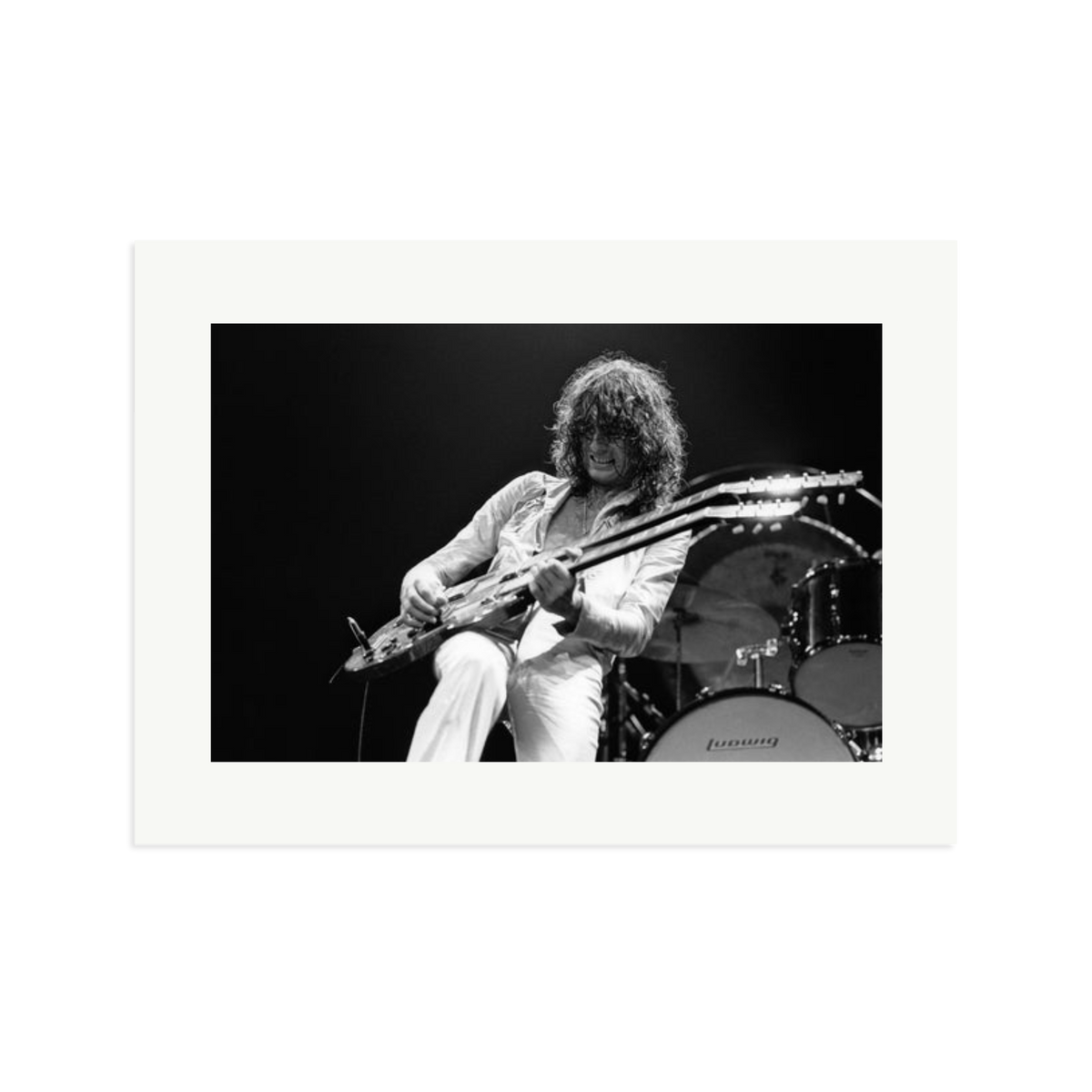 Jimmy Page playing on tour 1977 Framed Print Print Only XL